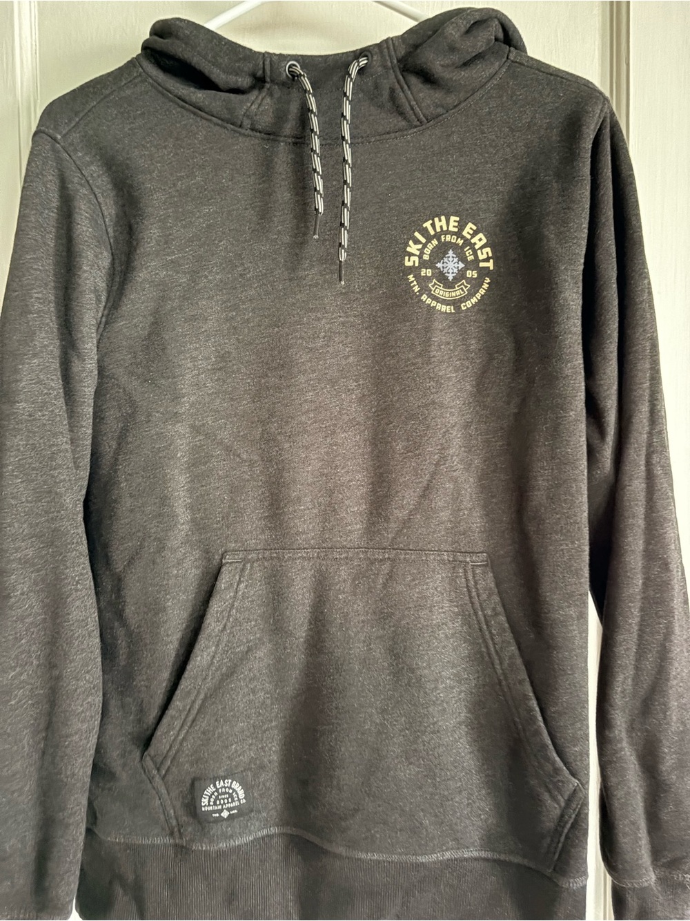 Mens Ski the East Lined Charcoal Hoodie